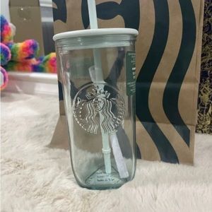 Starbucks 2023 Recycled Core Mint Glass Triangle Cold Cup Tumbler